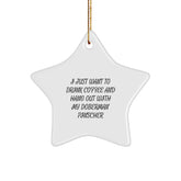 Doberman Pinscher Dog Lovers Gift, Funny Quote Star Ornament, White, 3.25'' Tall, Christmas Unique Gifts from Friends to Family - Image 1